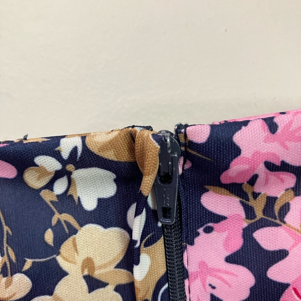 Vintage dress 70s 80s D’Allairds floral print square neck women’s size large - Picture 15 of 16